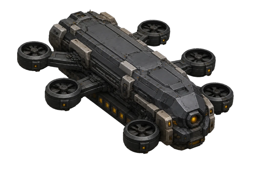 Armored Carrier drone carrying its assault payload.