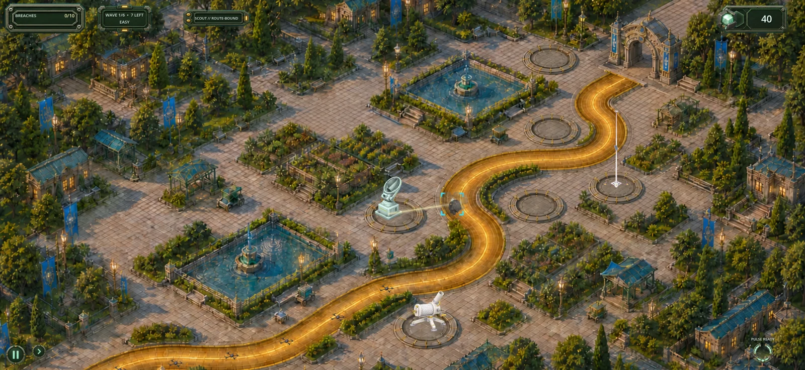 Civic Haven's green avenues and monumental civic architecture.